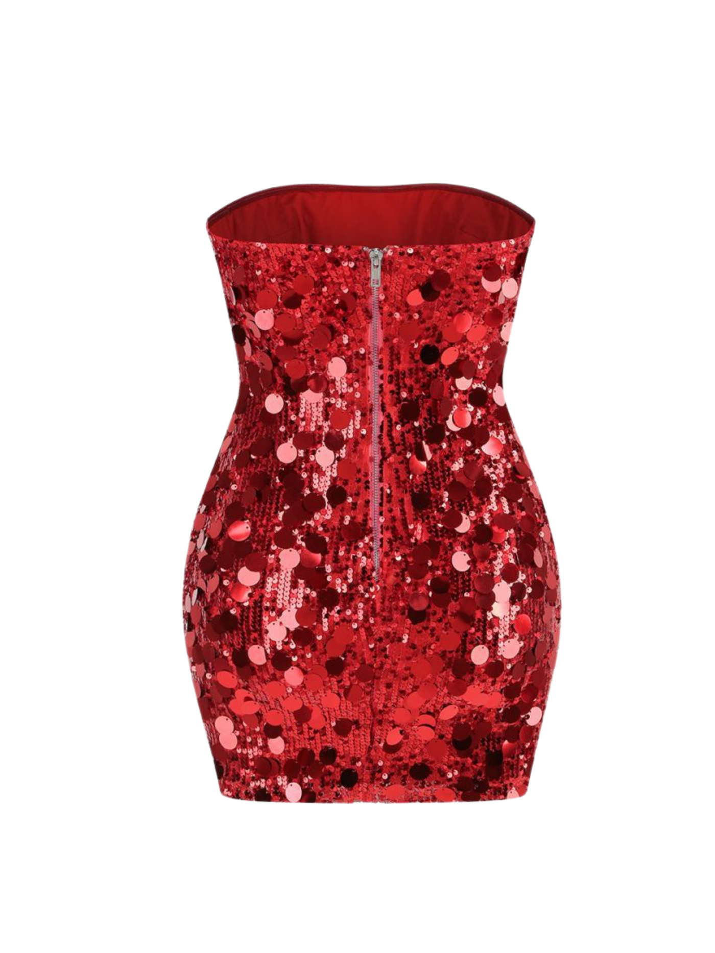 Mini Dress Paillettes Rosso/Bronzo