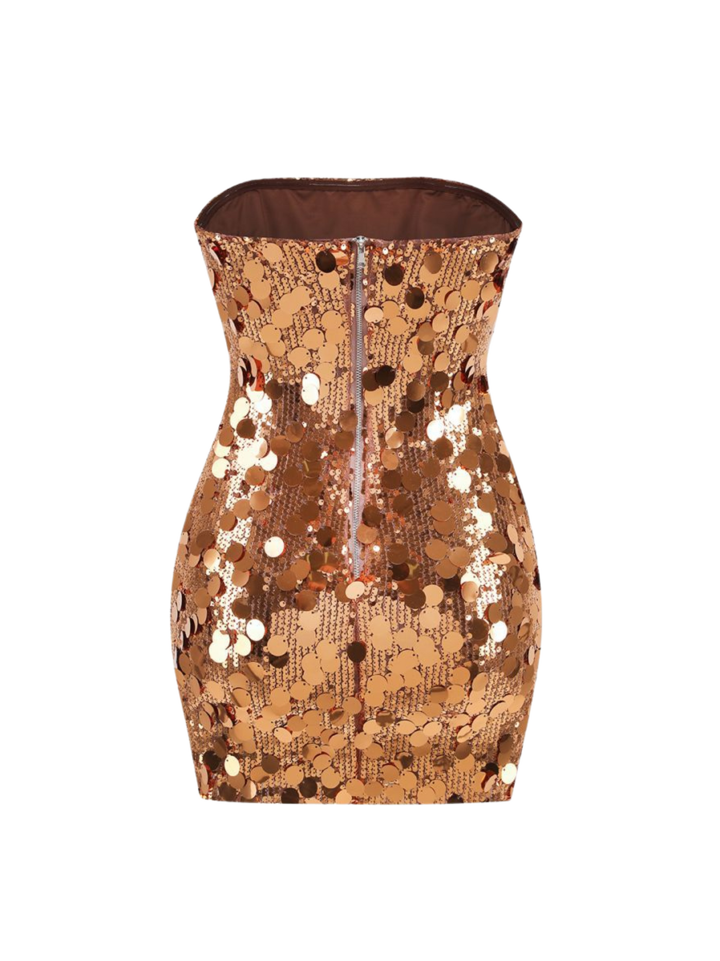 Mini Dress Paillettes Rosso/Bronzo