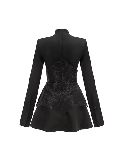 Abito Corsetto Nero con Gonna Voluminosa